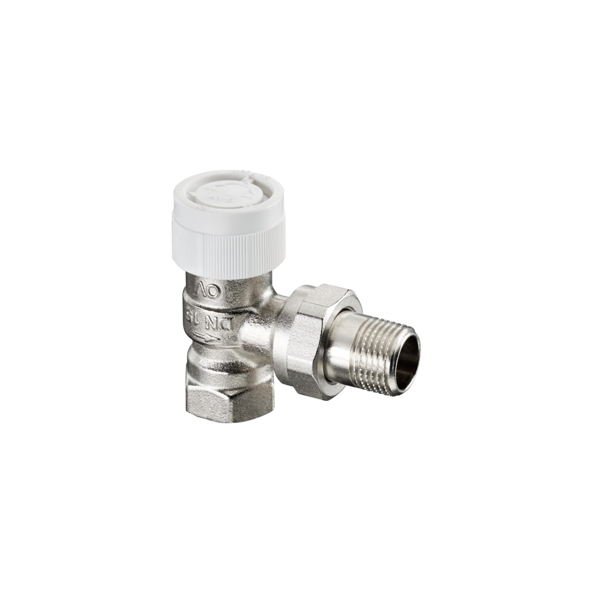 Oventrop Thermostatventil Baureihe AV 9 DN 25, Eck, Messing vernickelt