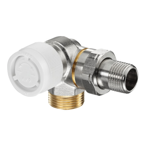 Oventrop Thermostatventil Baureihe AV 9 G 3/4 AGxR 1/2, Winkel/Eck, li, MS vern.