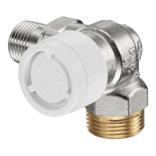 Oventrop Thermostatventil Baureihe AV 9 G 3/4 AGxR 1/2, Winkel/Eck, re, MS vern.