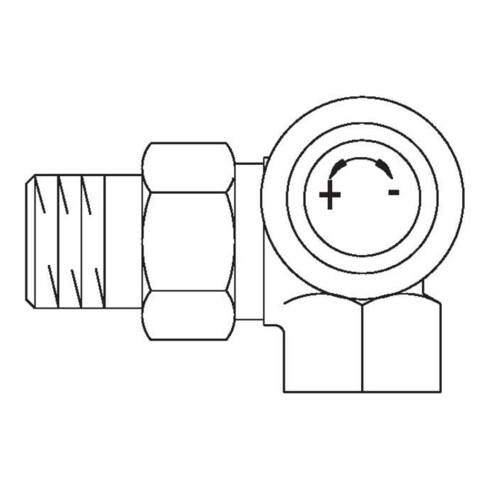 Oventrop Thermostatventil Baureihe AV 9 M 30 x 1,5, PN 10, Winkel-Eck links, DN 15