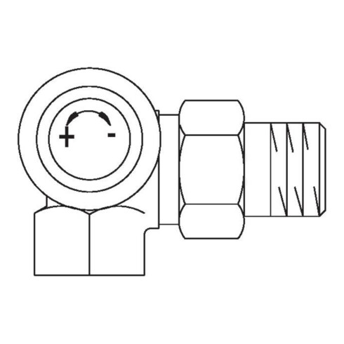 Oventrop Thermostatventil Baureihe AV 9 M 30 x 1,5, PN 10, Winkel-Eck links, DN 15