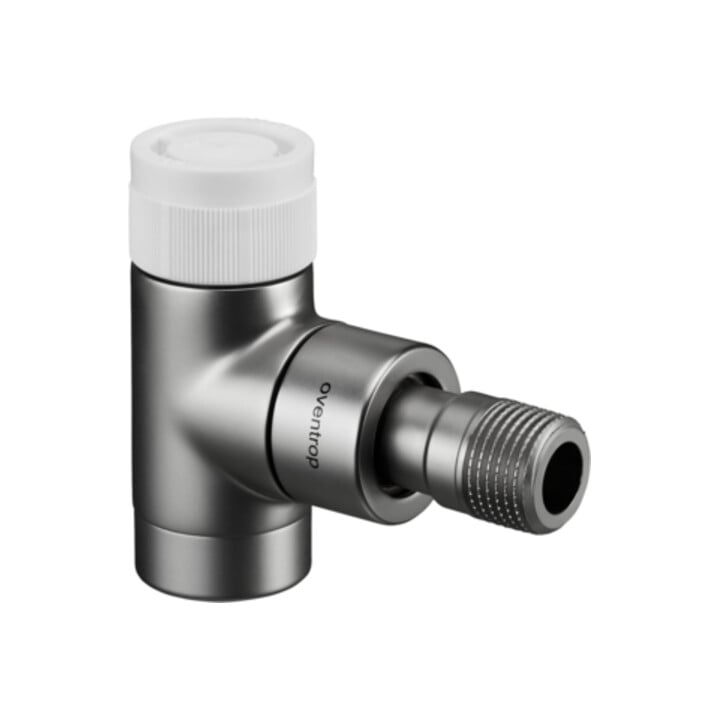 Oventrop Thermostatventil Baureihe E Eck, DN 15, Messing, Edelstahl-Design