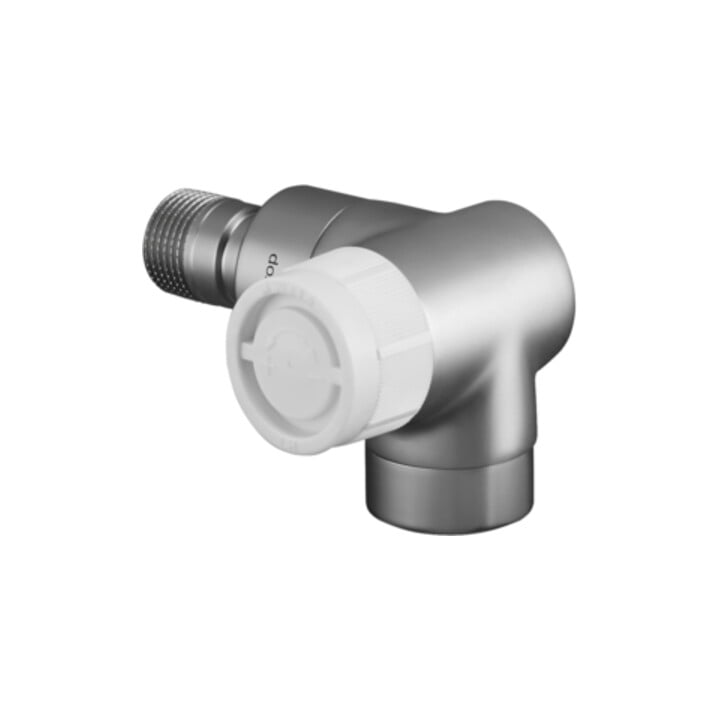 Oventrop Thermostatventil Baureihe E Wi-Eck, re, DN 15, MS, Edelstahl-Design