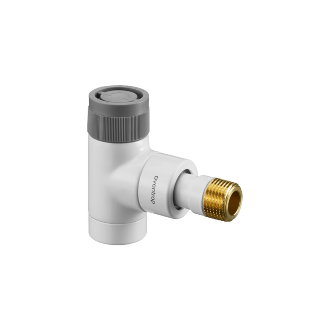 Oventrop Thermostatventil Baureihe EQ DN 15, Eck, MS, weiß pulverbeschichtet