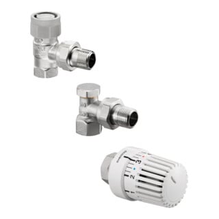 Oventrop Thermostatventil-Set Uni LH DN 10, Eckform, mit Thermostat
