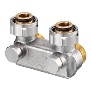 Oventrop Umlenkstück G 3/4 ÜMxG 3/4 AG, Eck, m Absp., MS vern