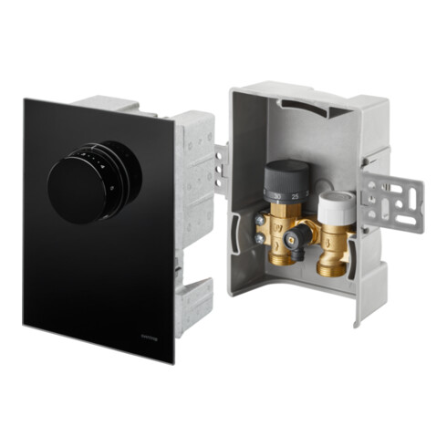 Oventrop Unibox T RTL ESG régulateur température retour noir, avec thermostat et limiteur température retour