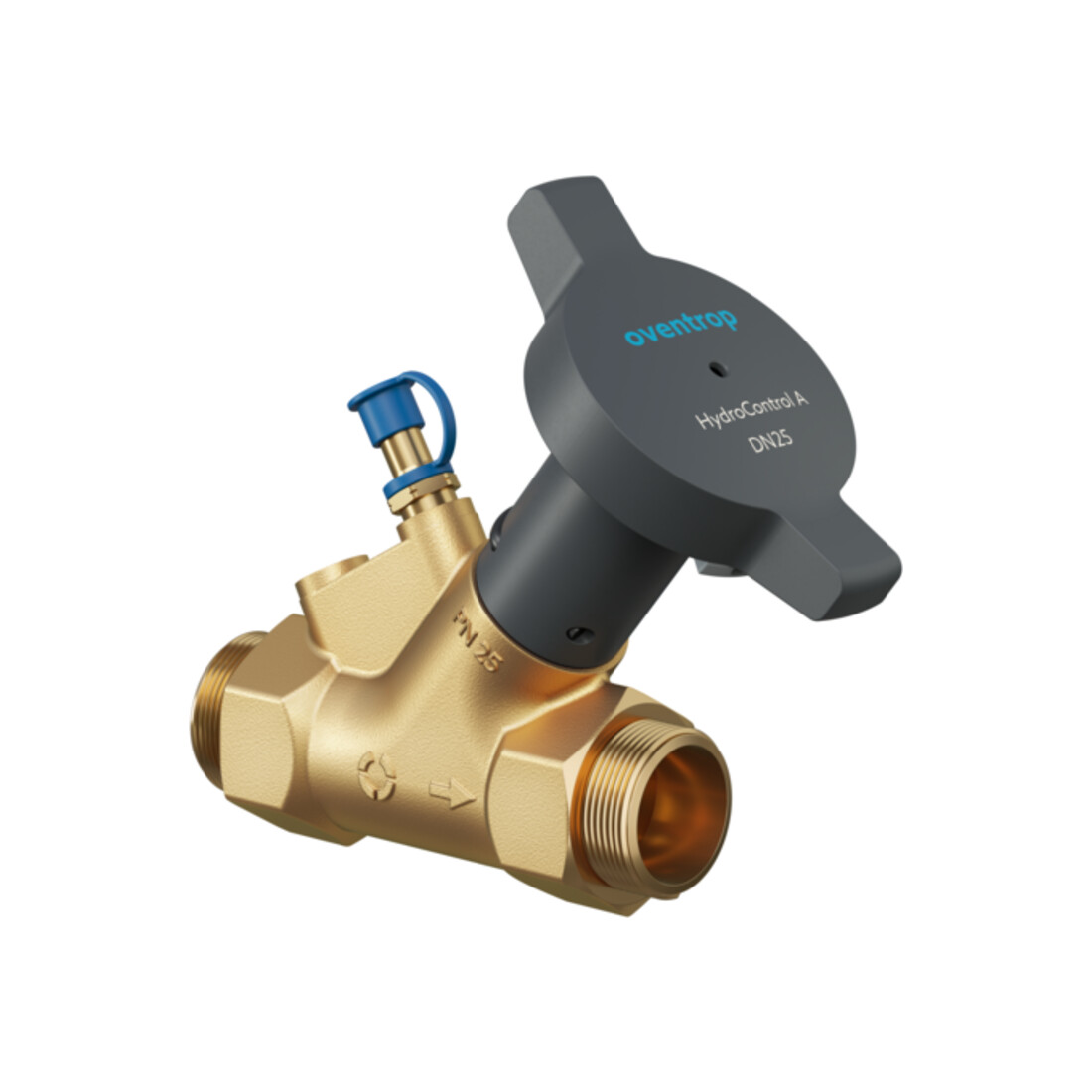 Oventrop Vanne de régulation Hydrocontrol A DN 20, Rp 3/4, PN 16, 2x Mâle, Laiton