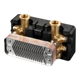 Oventrop Wärmetauscher Regumat 14 Plat. bis 14 kW, mit Anschlussarmatur