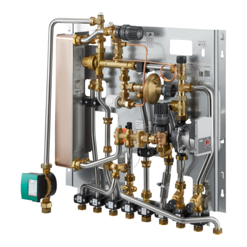Oventrop Wohnungsstation Regudis W-HTF Cu-gel, gem. HK/HTA, LB 3, max 17 l/m.