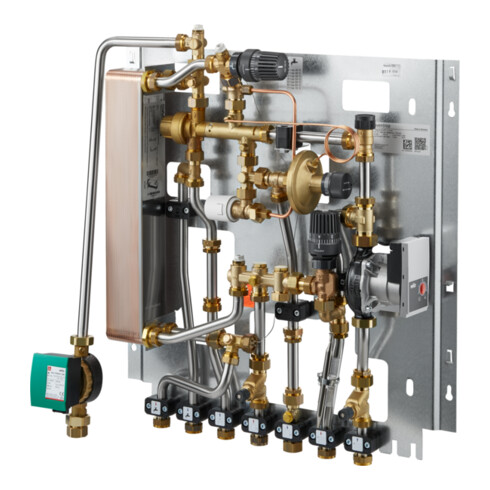 Oventrop Wohnungsstation Regudis W-HTF Cu-gel, gem. HK/ZL, LB 3, max 17 l/m.