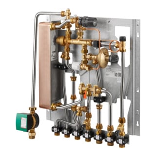 Oventrop Wohnungsstation Regudis W-HTF Leistungsb. 3, max 17 l/m., nickelgel.