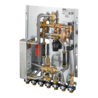 Oventrop Wohnungsstation Regudis W-HTU Leistungsb. 1, max 12 l/m., nickelgel.