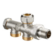 Oventrop Zweirohr-Anschlussstück Duo DN 15, M 24x1,5 AG, mit Absperrung