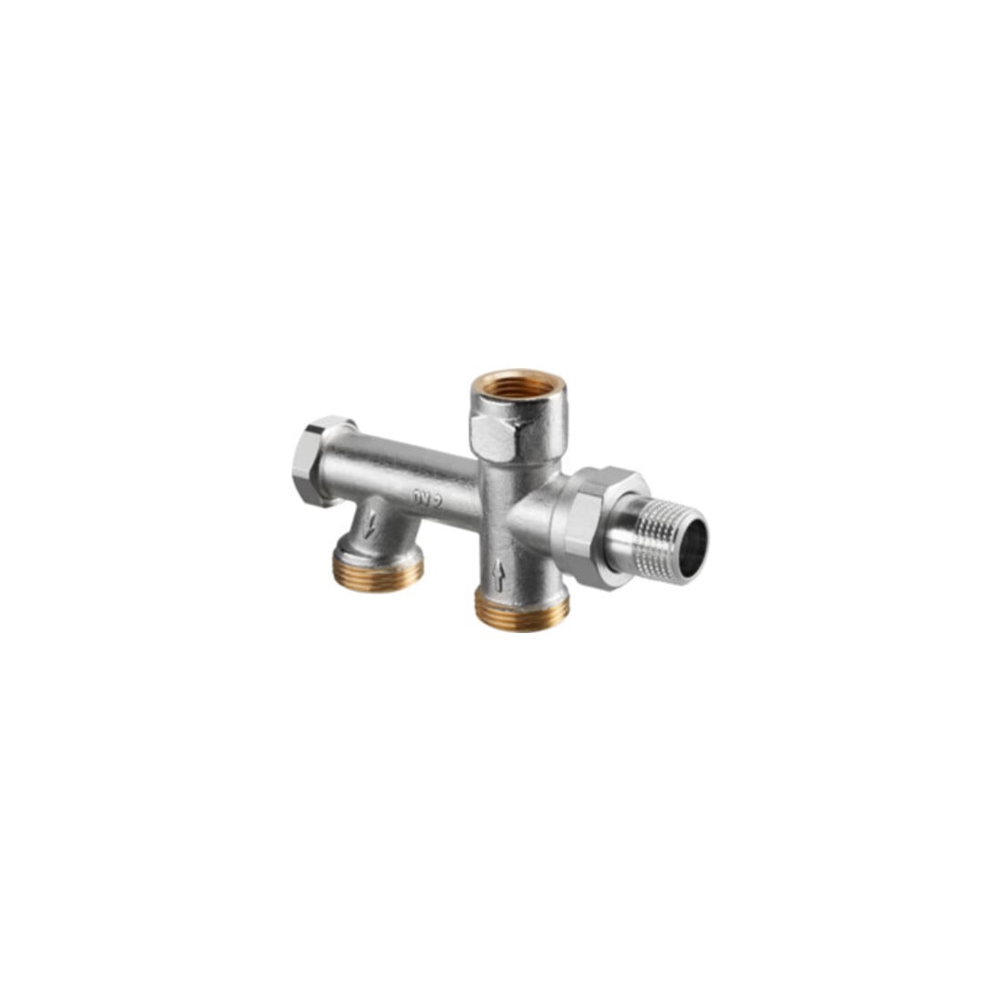Oventrop Zweirohr-Anschlussstück Duo DN 15xG 3/4 AG, mit Absperrung