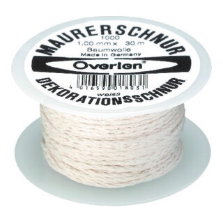 Overlen Baumwollkordel 1,0mm 30m weiß Overmann