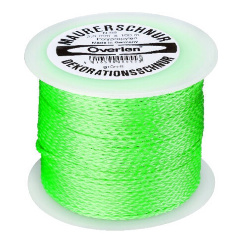 Overlen Maurerschnur PP fluoresz. 2,0mm 100m grün Overmann
