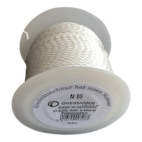 Overlen Overmann Cordeau de maçon PP 1,3 mm 100 m blanc