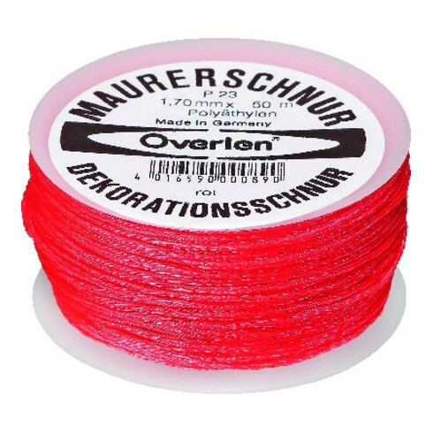 Overlen Overmann Fil de maçon PE 1,0 mm 100 m rouge