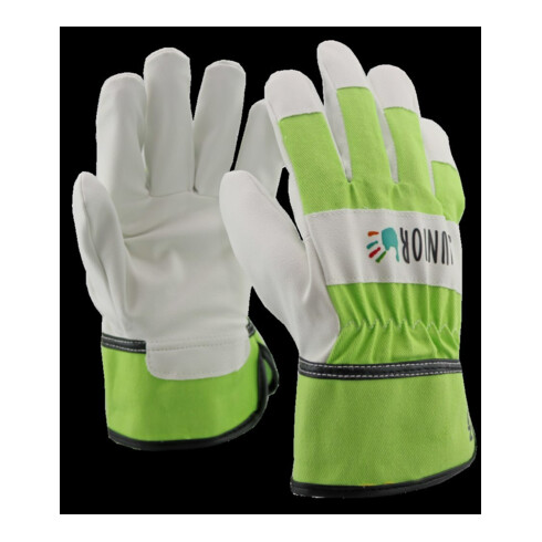 OX-ON Gants enfants PU / coton vert 8-10 ans