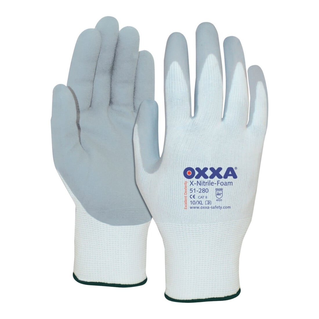 OXXA Handschuh X-Nitrile-Foam, weiß/grau