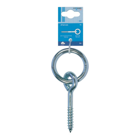 PÖSAMO Anneau de crèche galZn (SB) 9,0x45mm filetage bois 1 pce