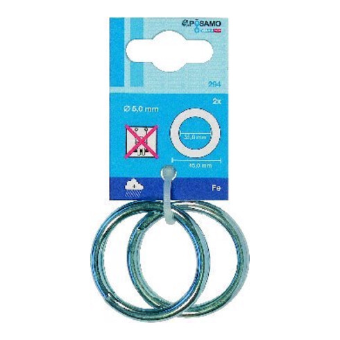 PÖSAMO Anneau soudé Zn (SB) 5,0 mm, Ø intérieur 35 mm par 2