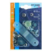 PÖSAMO Bouton-pression "Anorak" MS-zingué 15,0 mm à 8