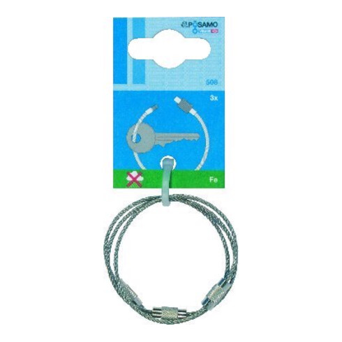 PÖSAMO Clé pour câble métallique (SB) Ø câble 1,5 mm, 3 pcs