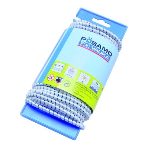 PÖSAMO Corde en caoutchouc blanc/noir 8,0 mm x 10 m sur dévidoir Lg