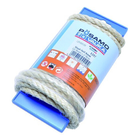 PÖSAMO Corde en sisal tressée naturelle 6,0 mm x 20 m sur touret long