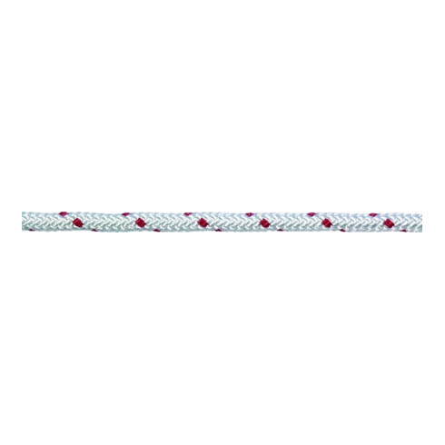 PÖSAMO Corde PE tressée blanc/rouge Ø 10,0 mm Rl.100 m (250x200)