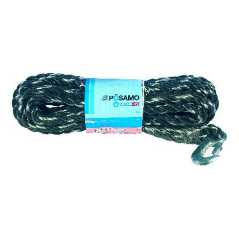 PÖSAMO Corde PP tressée noir/blanc 14,0mmx30m Docke avec crochets