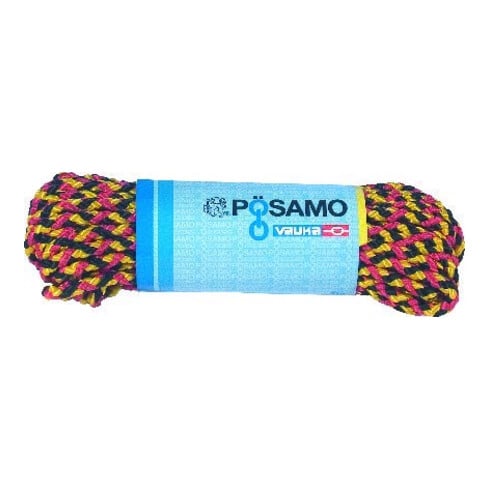 PÖSAMO Corde PP tressée noir/rouge/jaune 6,0 mm x 10 m sur bobine