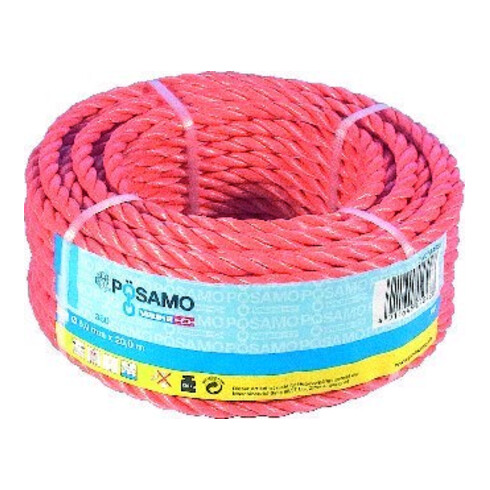 PÖSAMO Corde PP tressée orange 12,0 mm x 20 m en anneaux