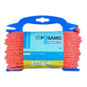 PÖSAMO Corde PP tressée orange 6,0 mm x 20 m sur dévidoir métallique