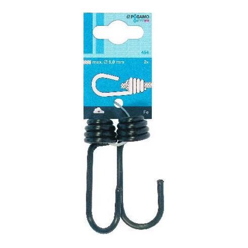 PÖSAMO Crochet de serrage noir (SB) pour câble Ø env. 8,0 mm, 2 pcs
