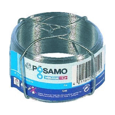 PÖSAMO Fil sur bobine galZn 1,1 mm x 50 m