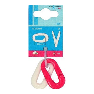 PÖSAMO Maillons de sécurité plastique (SB) rouge/blanc 6,0 mm x 2 pcs.
