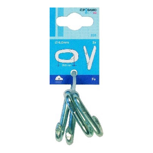 PÖSAMO Maillons rapides (SB) galZn 6,0 mm x 2 pcs.