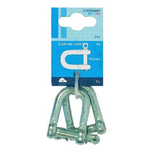 PÖSAMO Manille droite (SB) galZn 8,0 mm-5/16" par 2 pièces