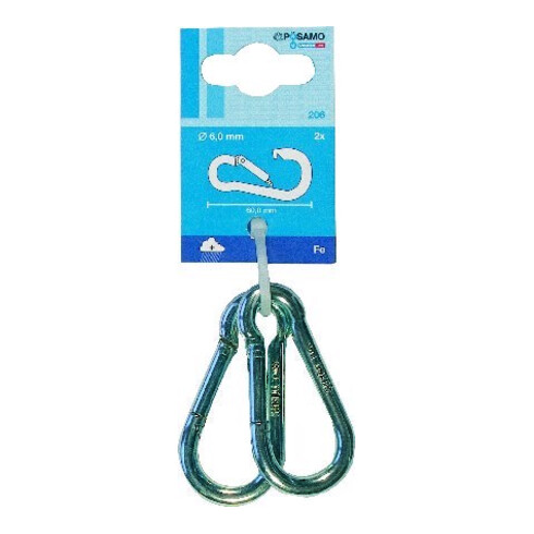PÖSAMO Mousqueton de pompier (SB) galZn 40 x 4 mm par 2 pcs