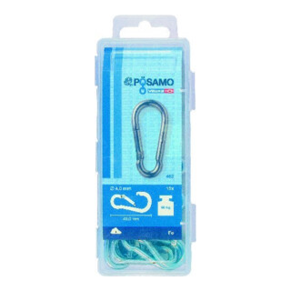 PÖSAMO Mousqueton de pompier (SB) galZn 40x4mm boîte de 15 pièces