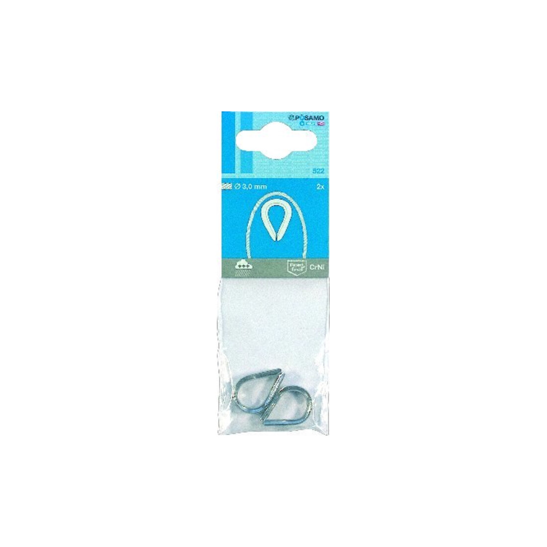 PÖSAMO Œillets ex DIN 6899 SB A2 B RW 3,0 mm par 2 pièces