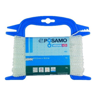 PÖSAMO PA-Corde tressée blanc 6,0 mm x 20 m sur touret métallique