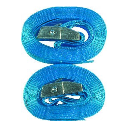 PÖSAMO Sangle d'arrimage avec verrou à pince 2,5x600cm bleu 1 pce