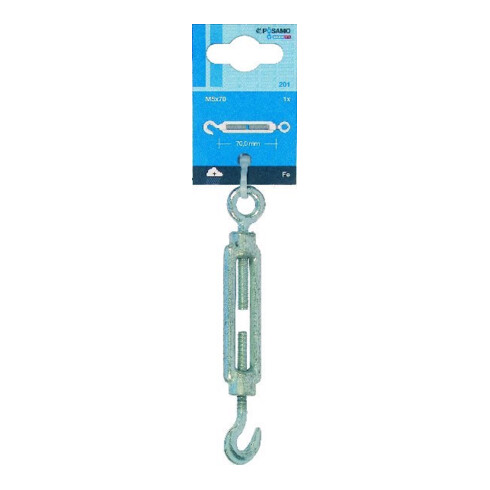 PÖSAMO Tendeur à crochet/œillet (SB) galvanisé M6 x110mm, 1 pc