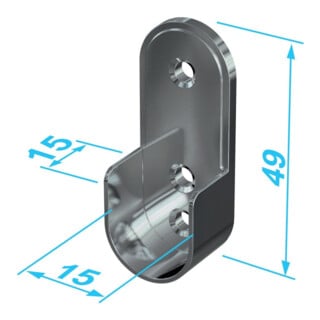 P&G Schrankrohr-Lager für Kleiderstange 30x15 mm vernickelt