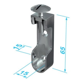 P&G Support de barre de penderie 30x15 mm nickelé