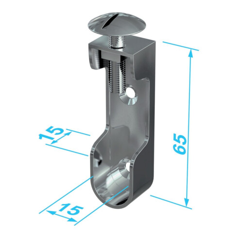 P&G Support de barre de penderie 30x15 mm nickelé